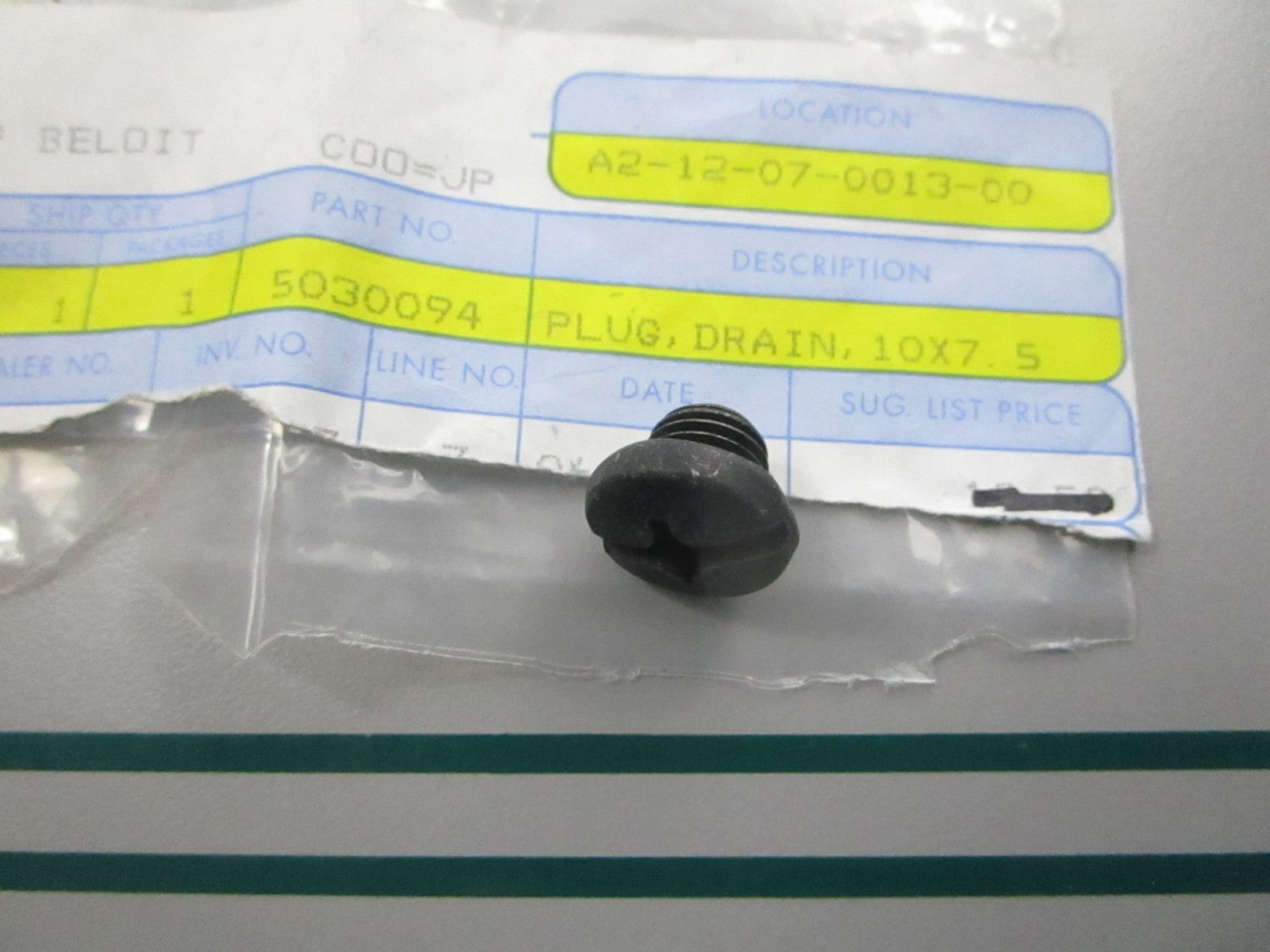 NEW OEM 5030094 OMC Johnson Evinrude Drain Plug 0810