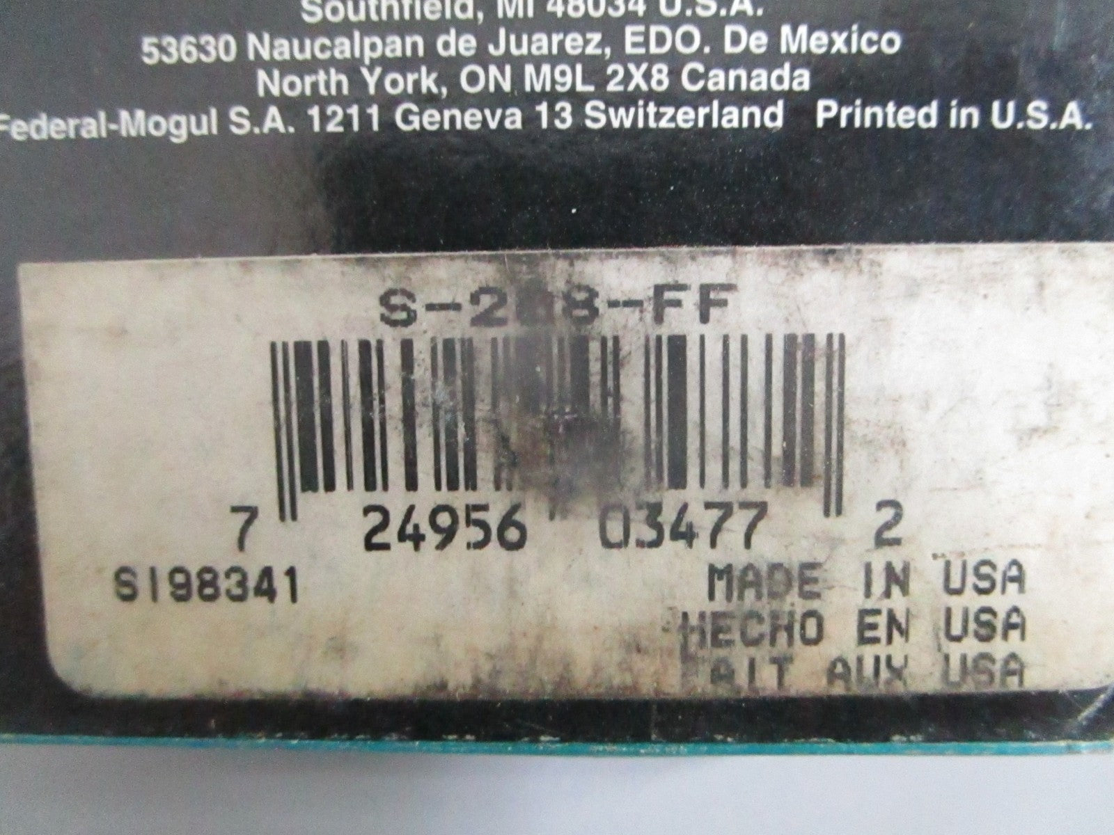 NEW OEM S-208-FF Federal Mogul Bearing 0820