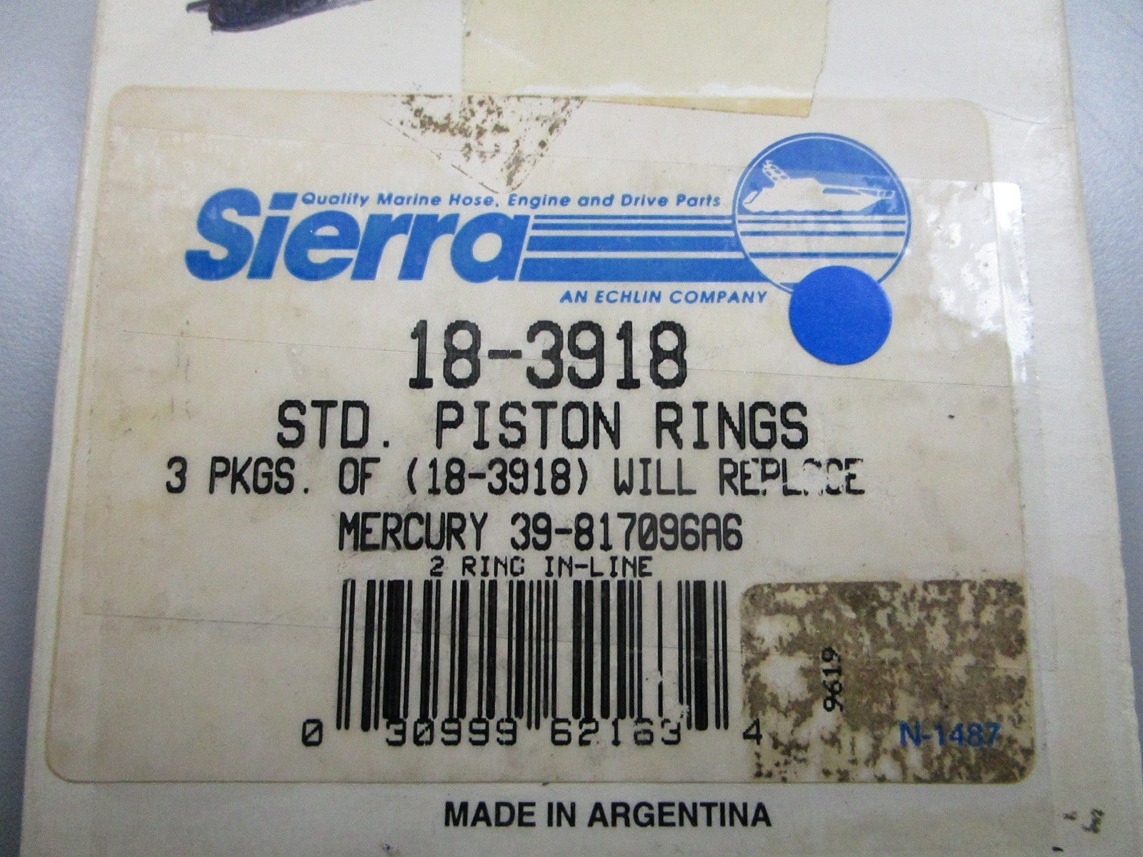 *NEW* 0810 Sierra Standard Piston Rings 18-3918 Replaces: 39-817096A6