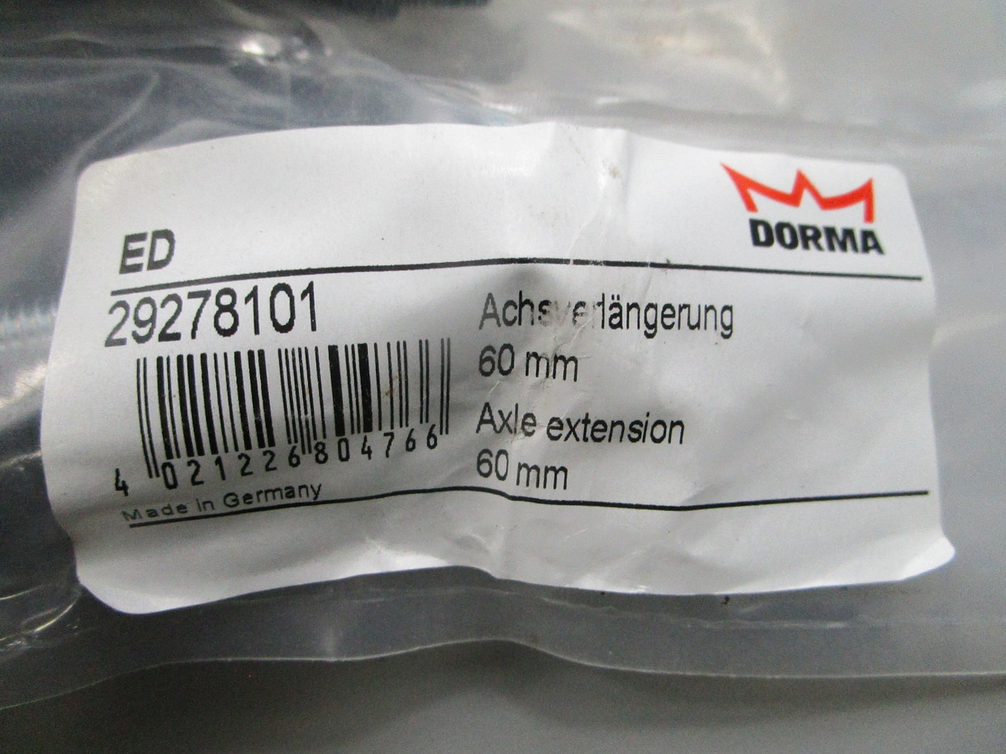 NEW Dorma 29278101 60mm Axle Extension 0810