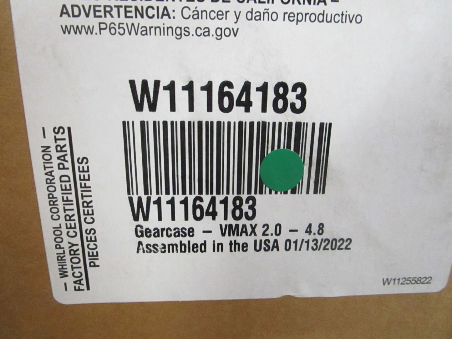 NEW OEM W11164183 Whirlpool Washer Transmission 0810