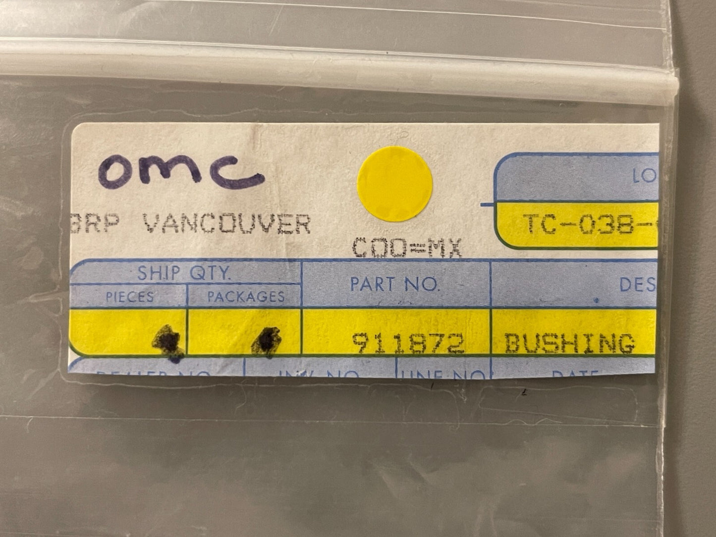 *NEW OEM* (LOT OF 3) 0750 OMC Johnson Evinrude BUSHING 911872 0911872