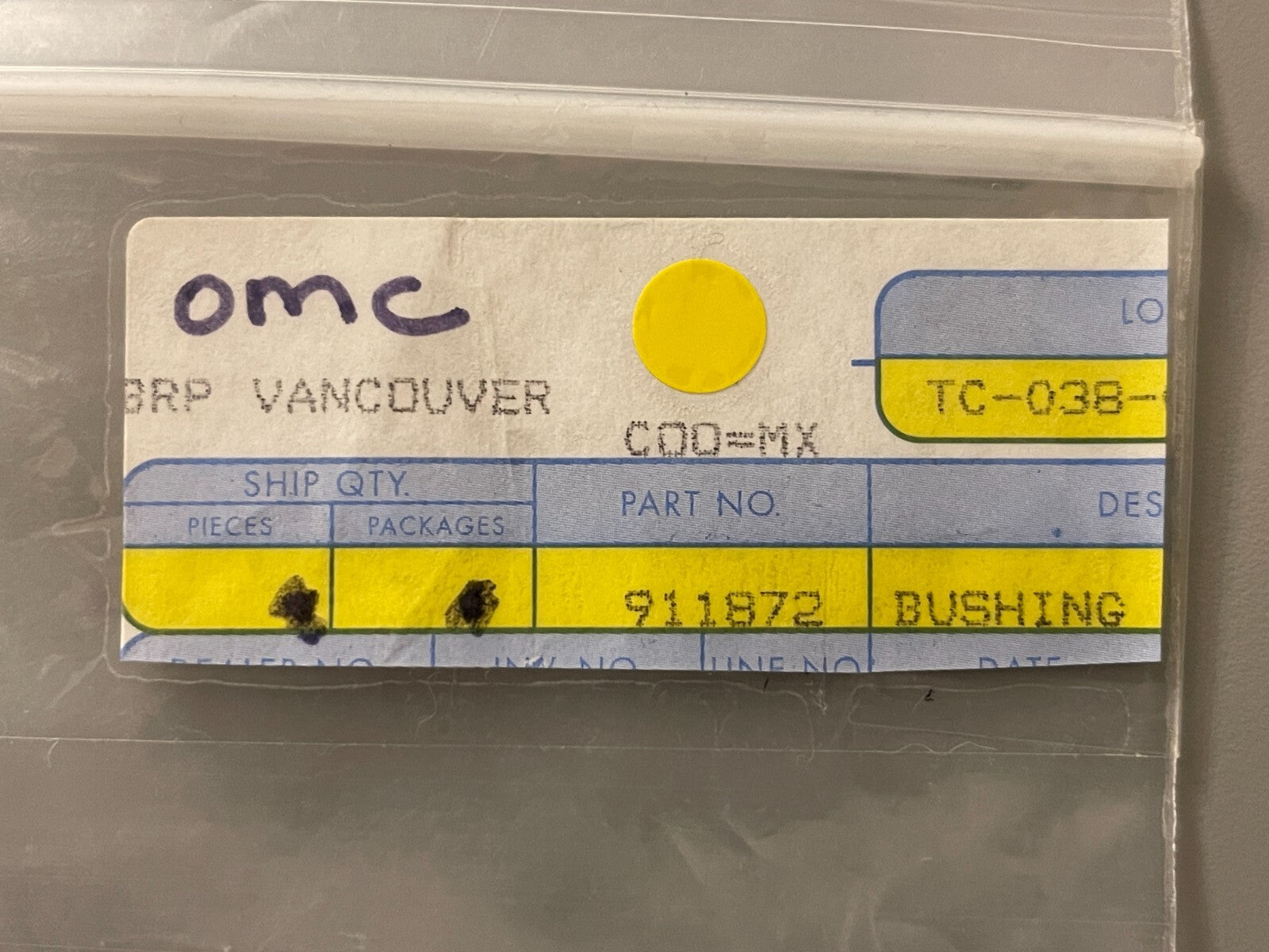 *NEW OEM* (LOT OF 3) 0750 OMC Johnson Evinrude BUSHING 911872 0911872