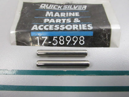 NEW OEM (LOT OF 2) 17-58998 Mercury Quicksilver Roll Pin 0810