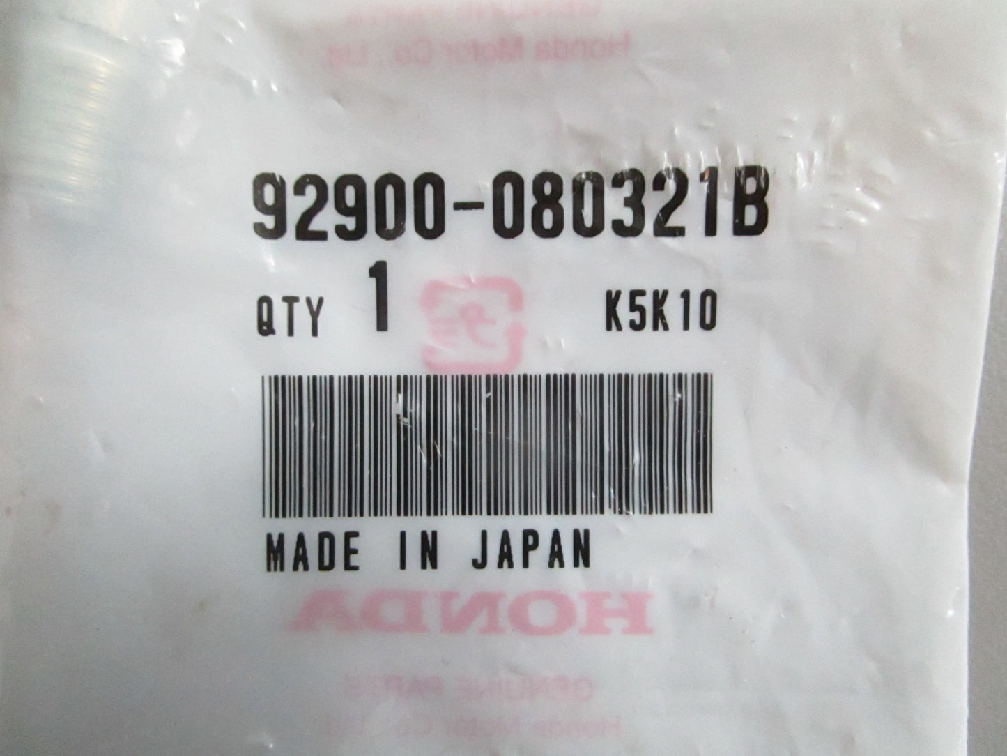 NEW OEM 92900-080321B Honda Oil Stud Bolt 0820