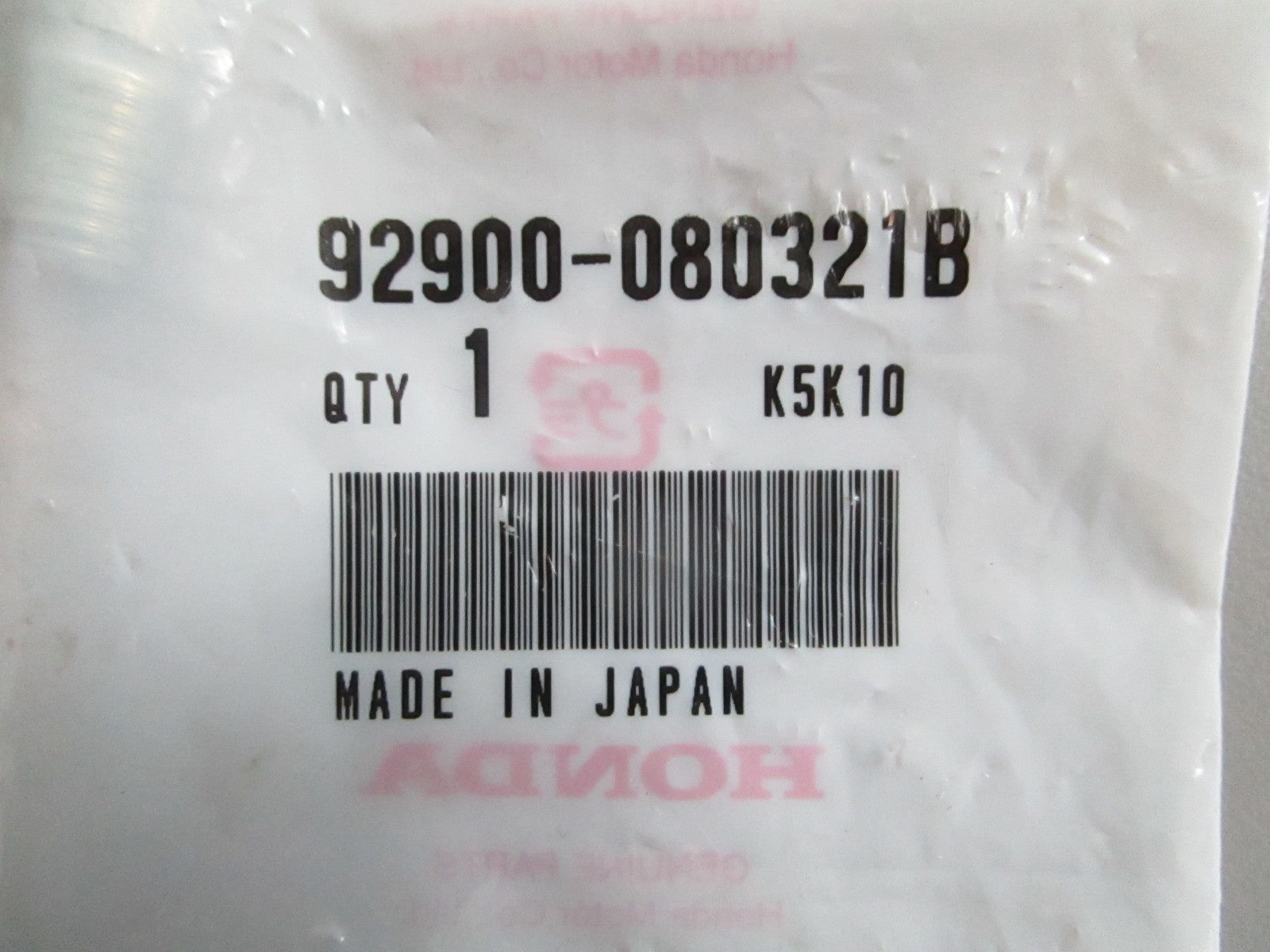 NEW OEM 92900-080321B Honda Oil Stud Bolt 0820