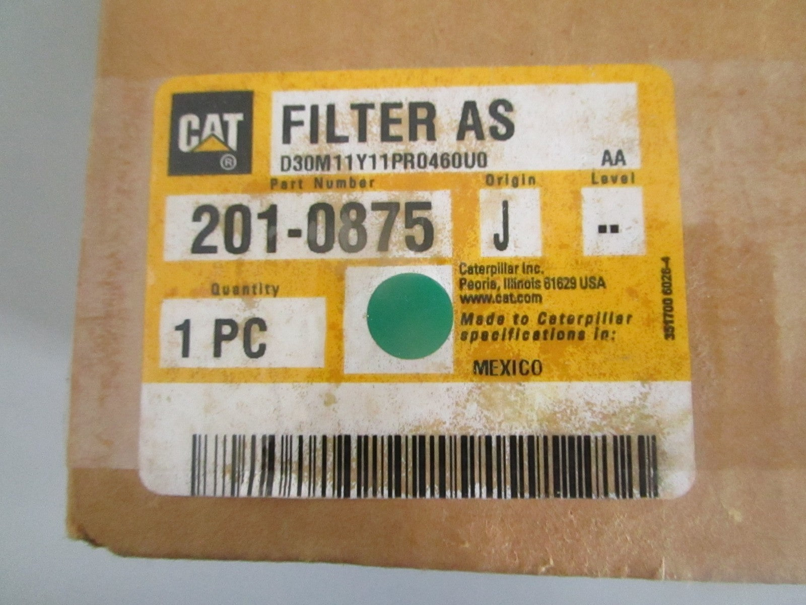 Caterpillar 201-0875 Hydraulic Transmission Filter NEW OEM 0820