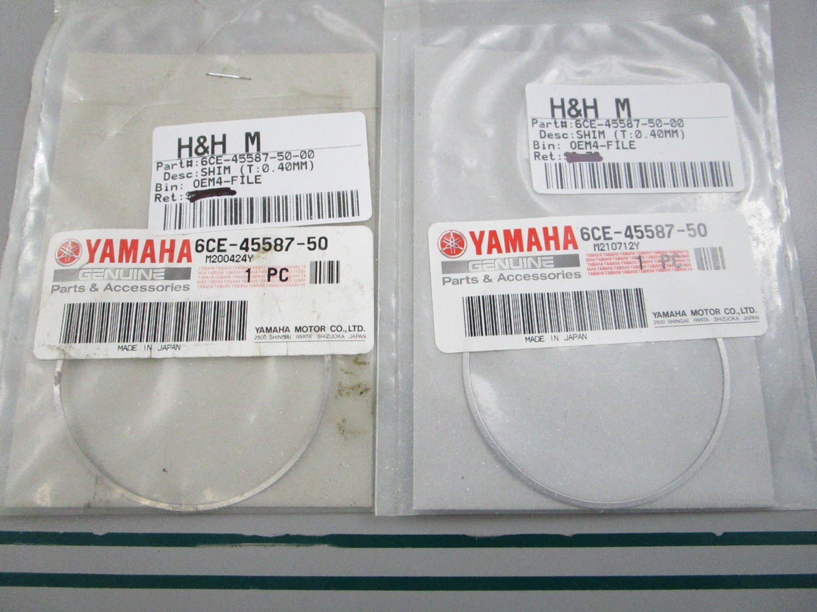 NEW OEM 6CE-45587-50-00 Yamaha (T:0.40mm) Shim 0810