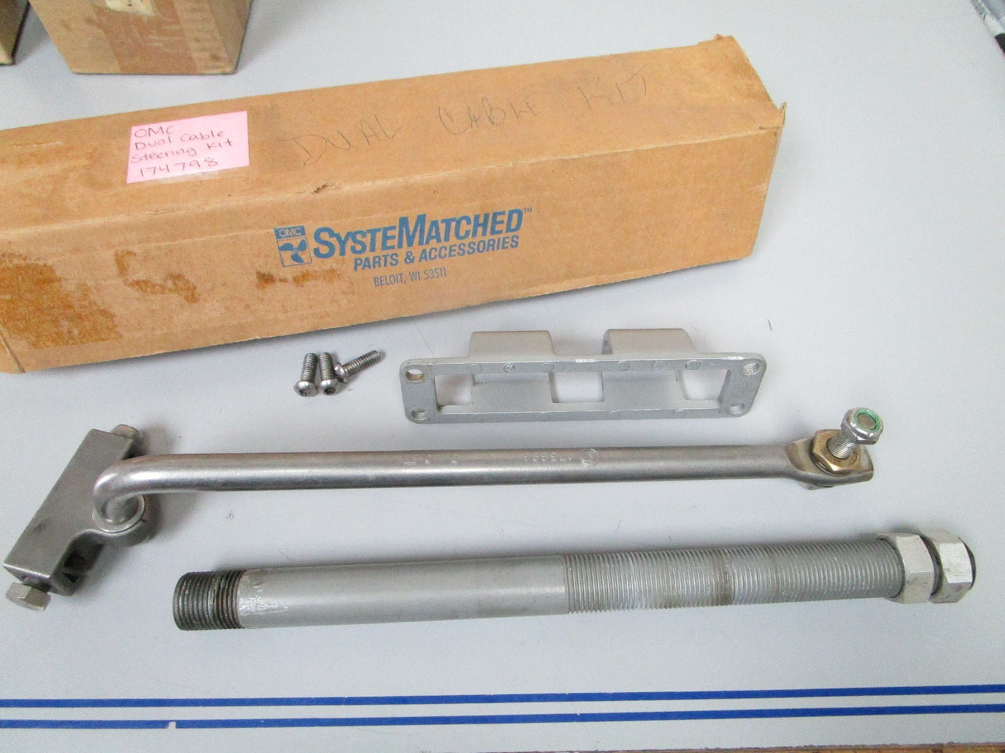 *NEW OEM* 0820 OMC Johnson Evinrude Dual Cable Steering Kit 174798 0174798