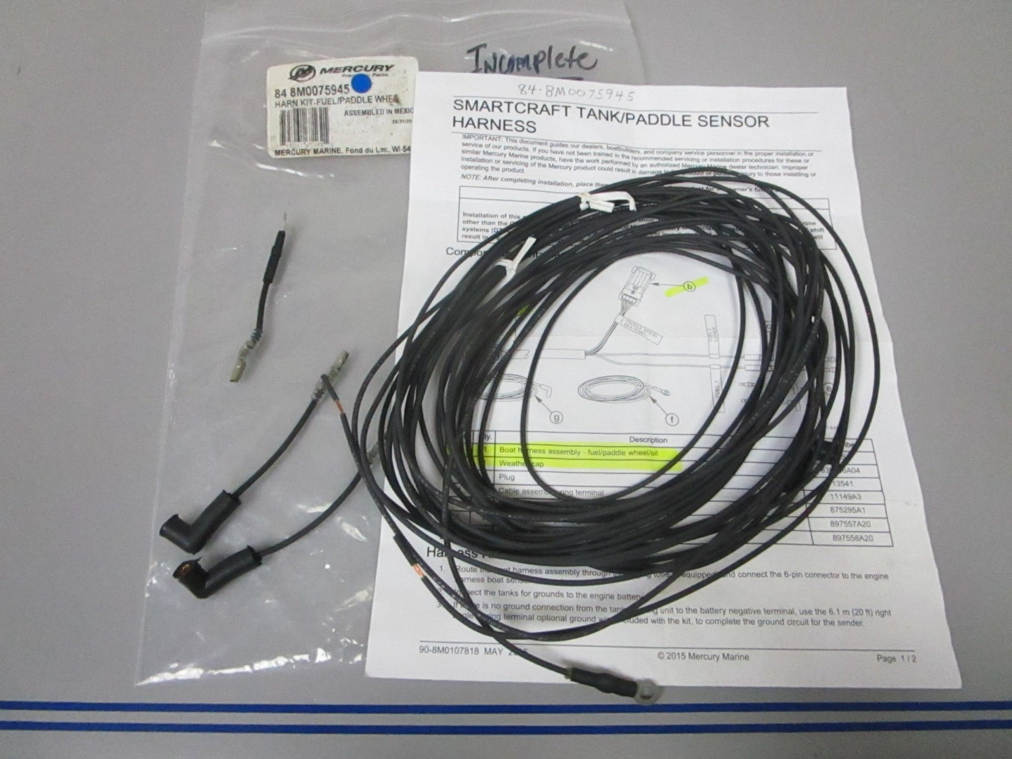 *NEW OEM* 0720 Mercury Quicksilver Partial Harness Kit 84-8M0075945