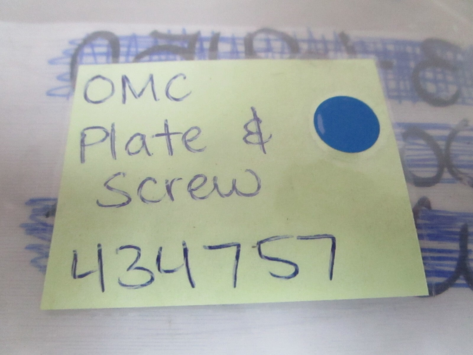 *NEW OEM* 0810 OMC Johnson Evinrude Plate & Screw 434757 0434757