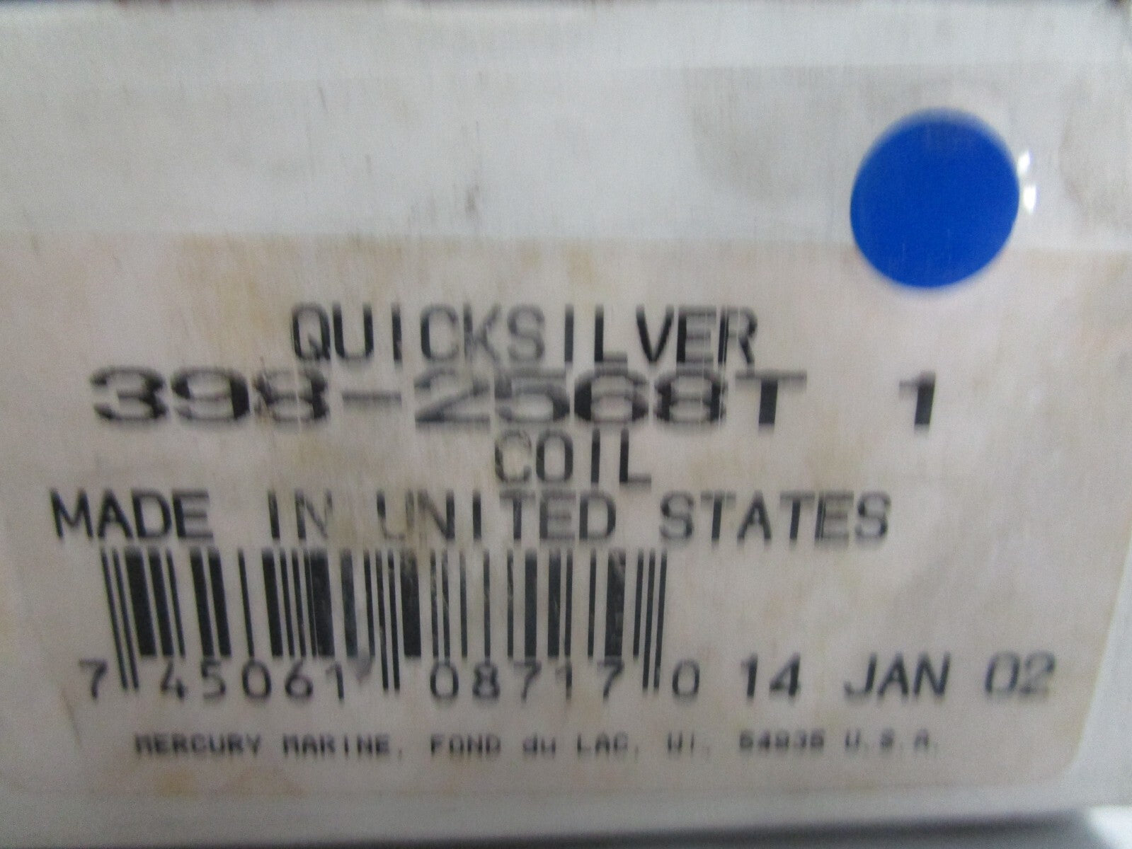 *NEW OEM* 0820 Mercury Quicksilver Coil 398-2568T1