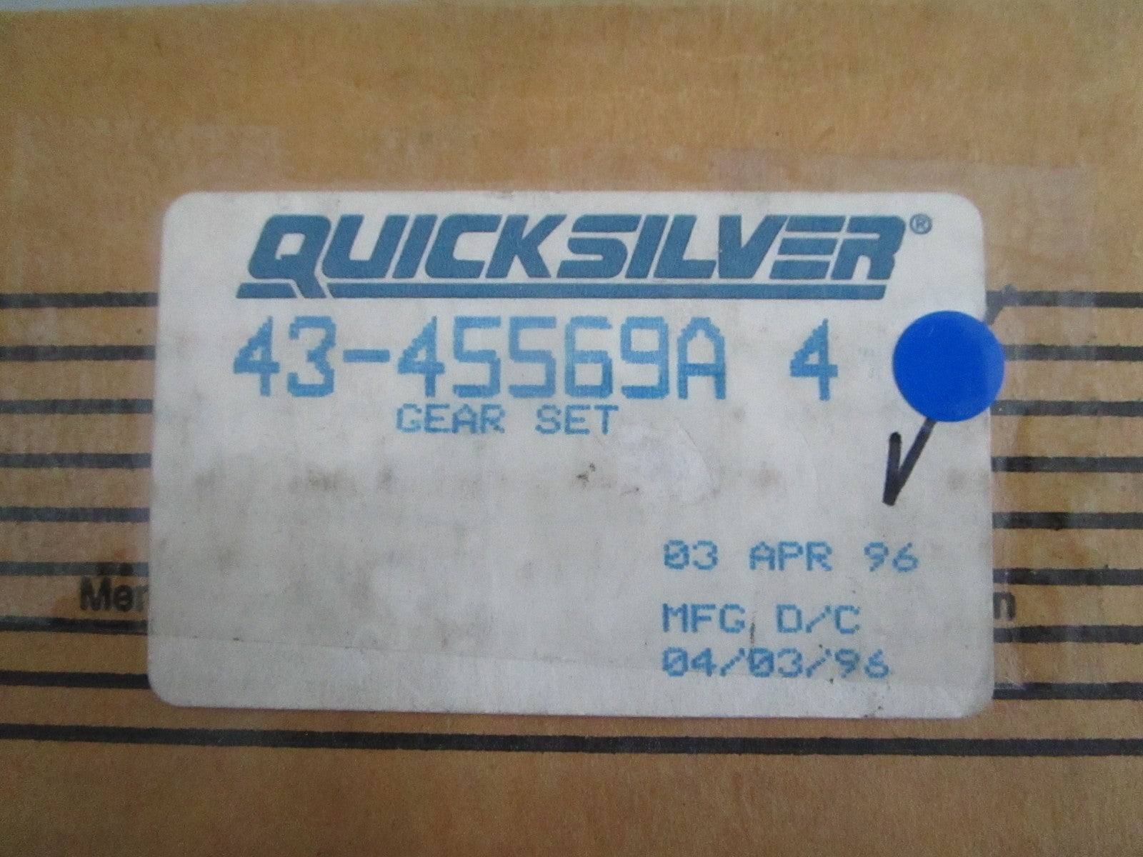 NEW OEM 43-45569A4 Mercury Quicksilver Gear Set 0820