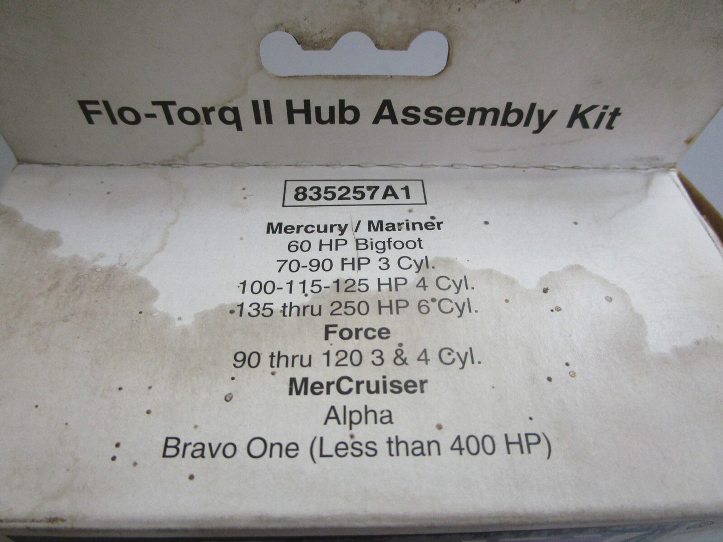 *NEW OEM* 0820 Mercury Flo-Torq II Hub Assy Kit 835257A1