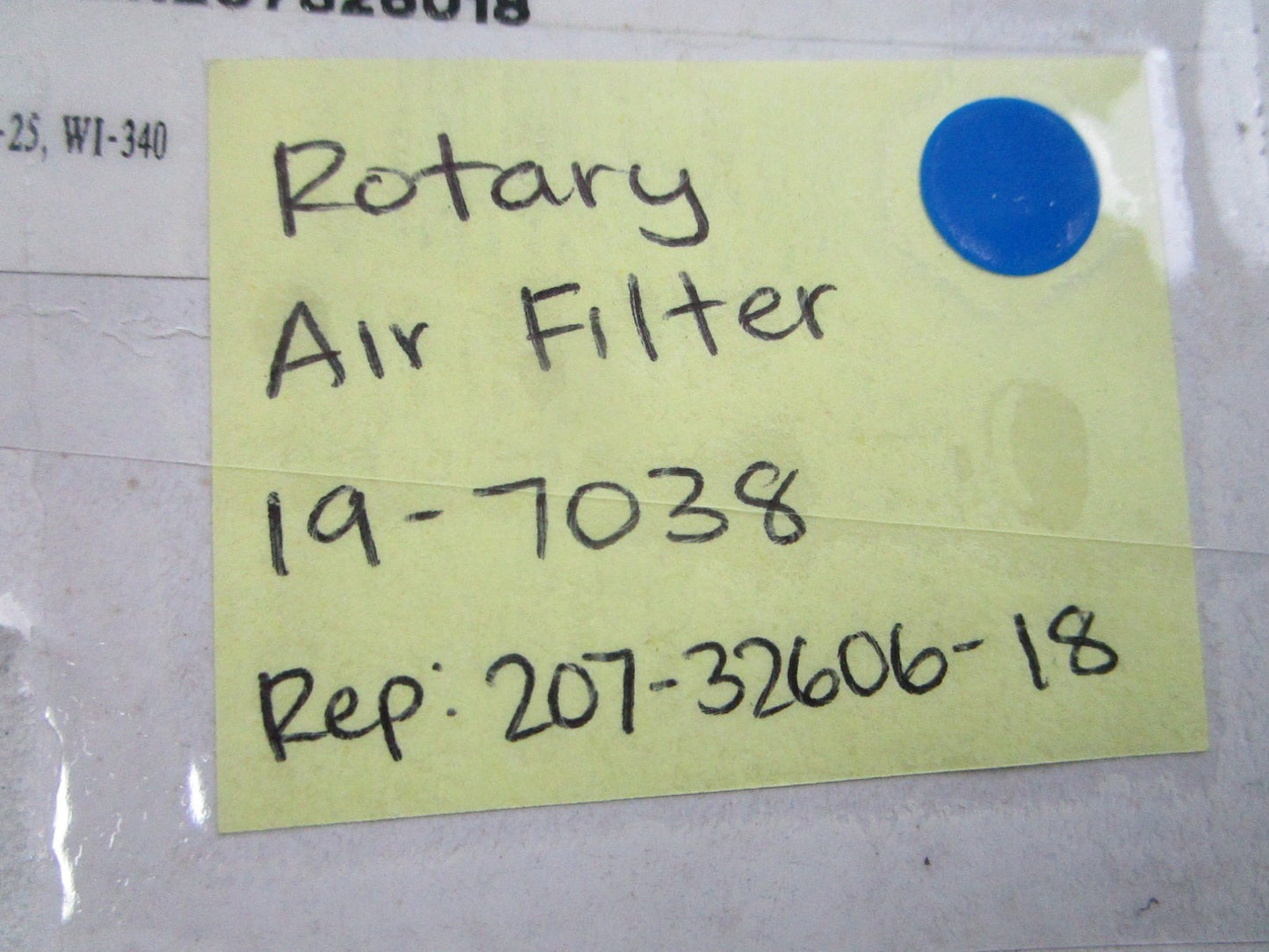 NEW 19-7038 Replaces: 207-32606-18 Rotary Air Filter 0810
