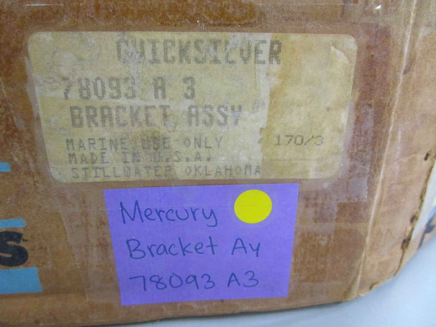 *NEW OEM* 0820 Mercury Quicksilver Bracket Ay 78093A3
