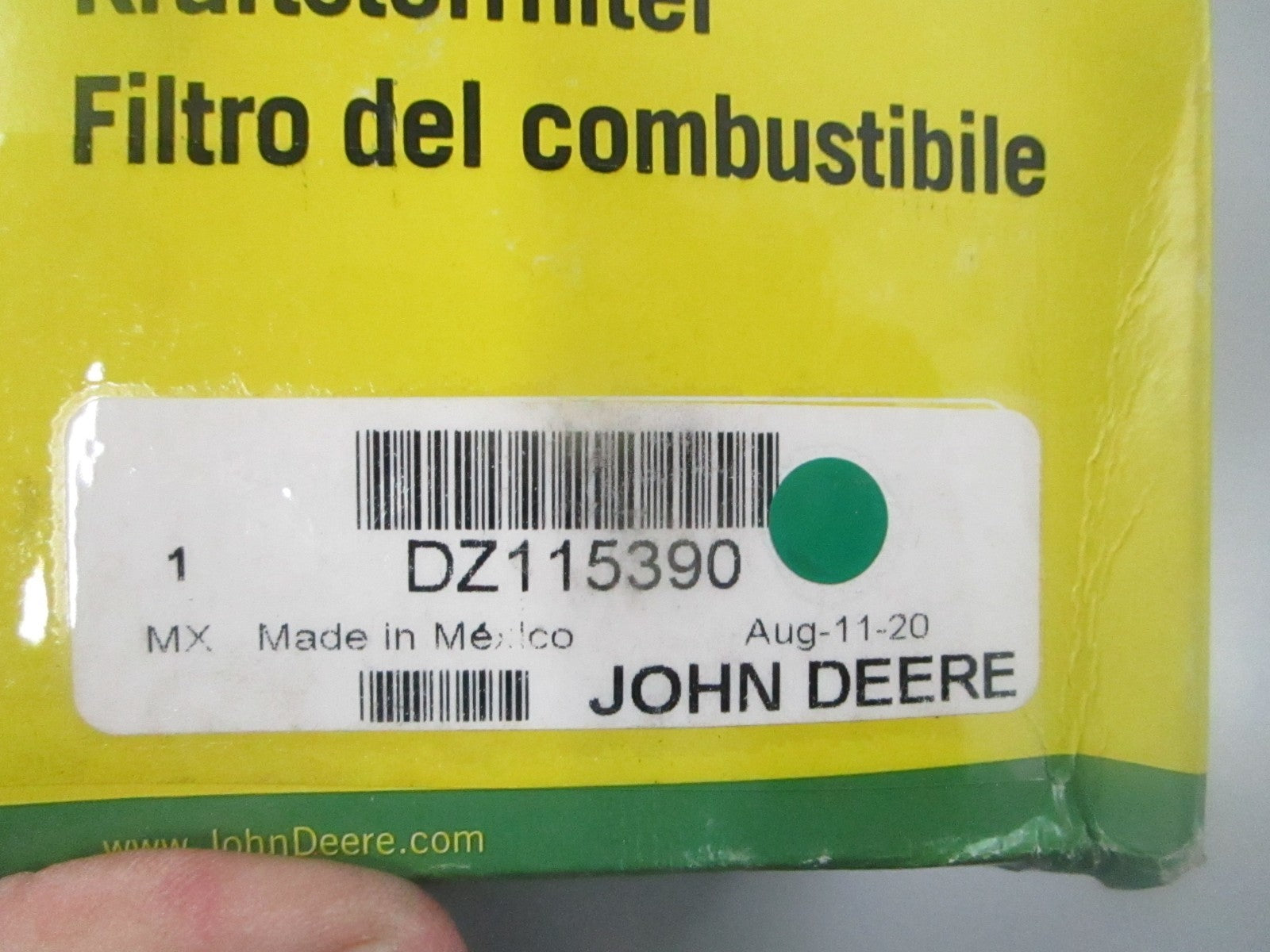 John Deere NEW OEM Final Fuel Filter DZ115390 0810