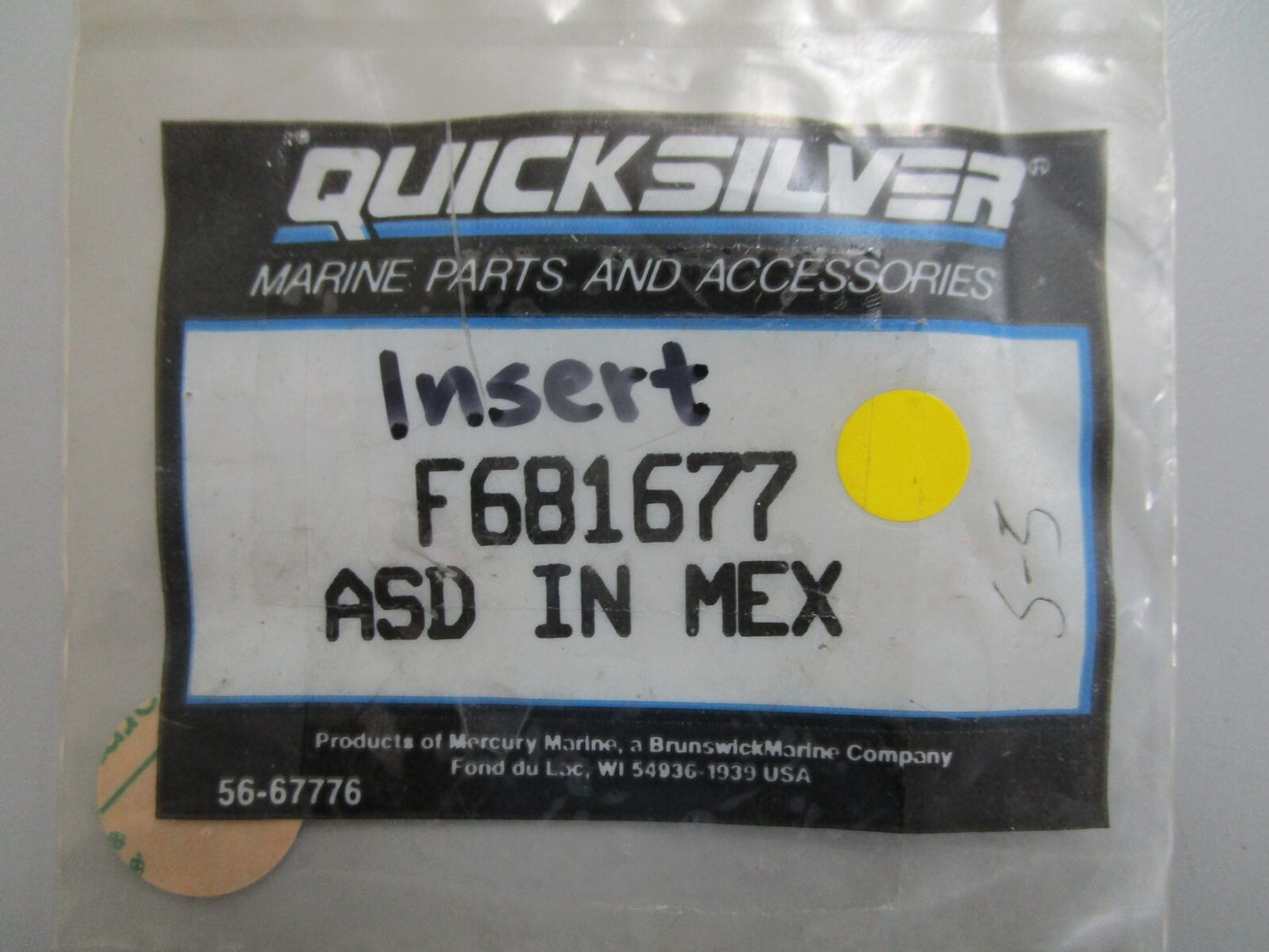*NEW OEM* 0820 Mercury Quicksilver Insert F681677