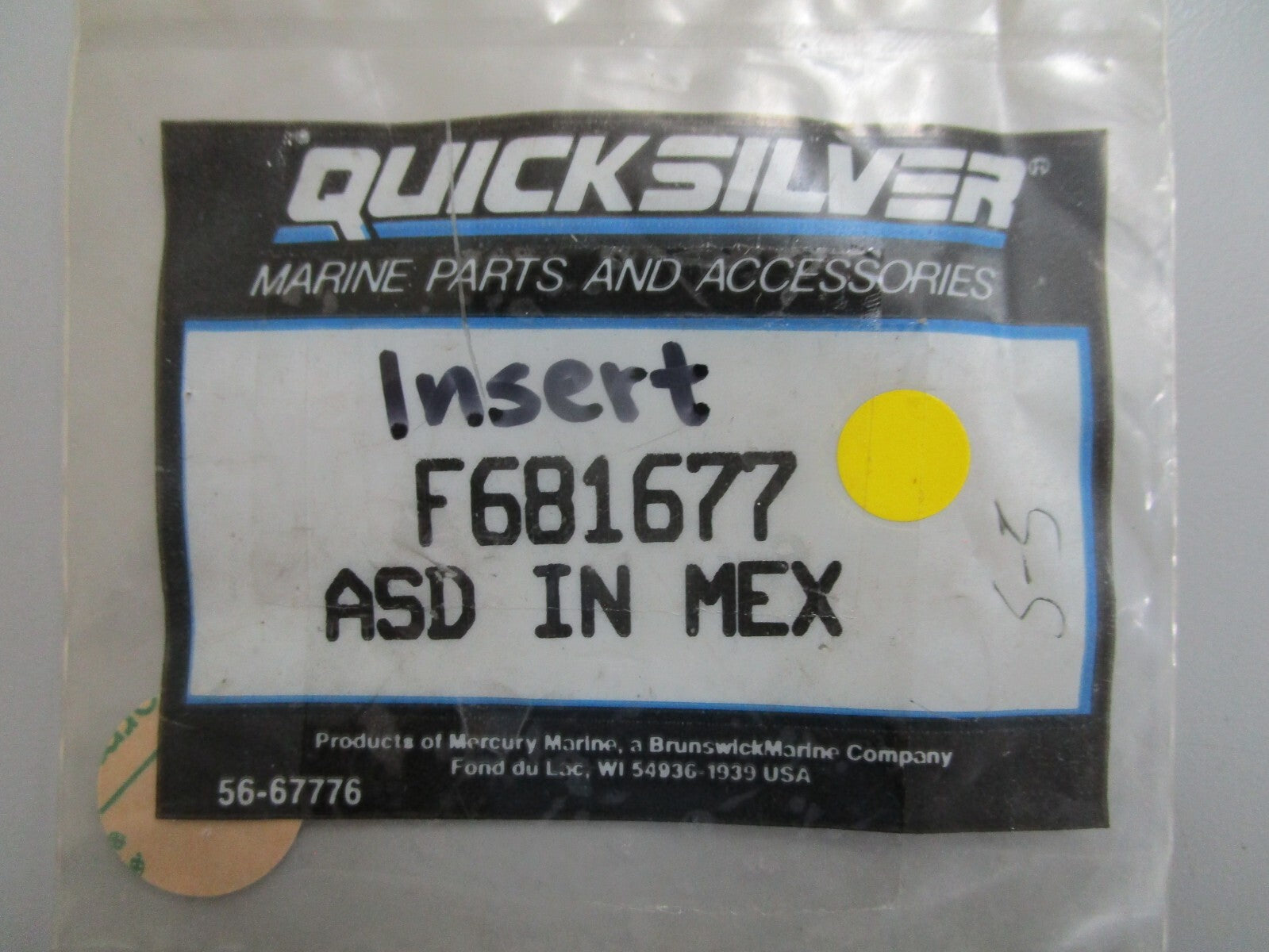 *NEW OEM* 0820 Mercury Quicksilver Insert F681677