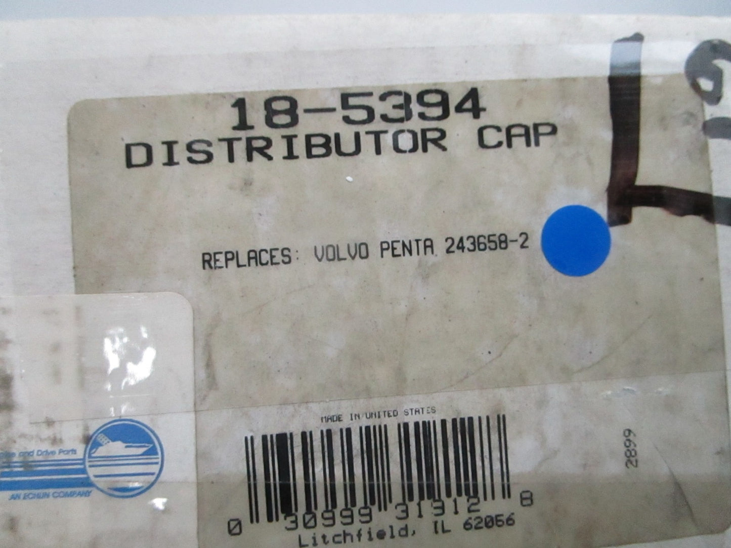 *NEW* 0810 Sierra Distributor Cap 18-5394 Replaces: Volvo Penta 243658-2