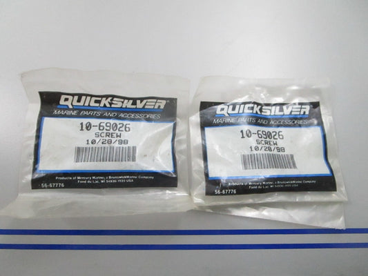 *NEW OEM* (LOT OF 2) 0810 Mercury Quicksilver Screw 10-69026