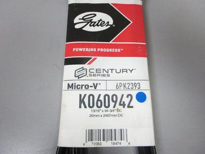 NEW K060942 Gates Micro-V 13/16" x 94 ¾" Serpentine Belt 0720