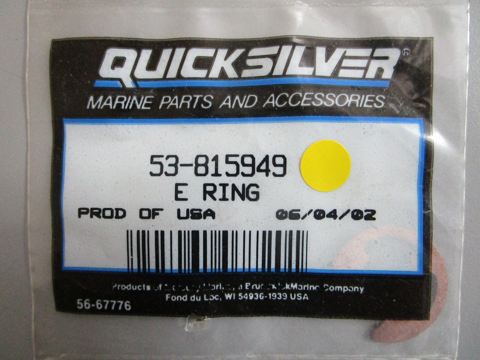 *NEW OEM* (LOT OF 2) 0750 Mercury Quicksilver E RING 53-815949