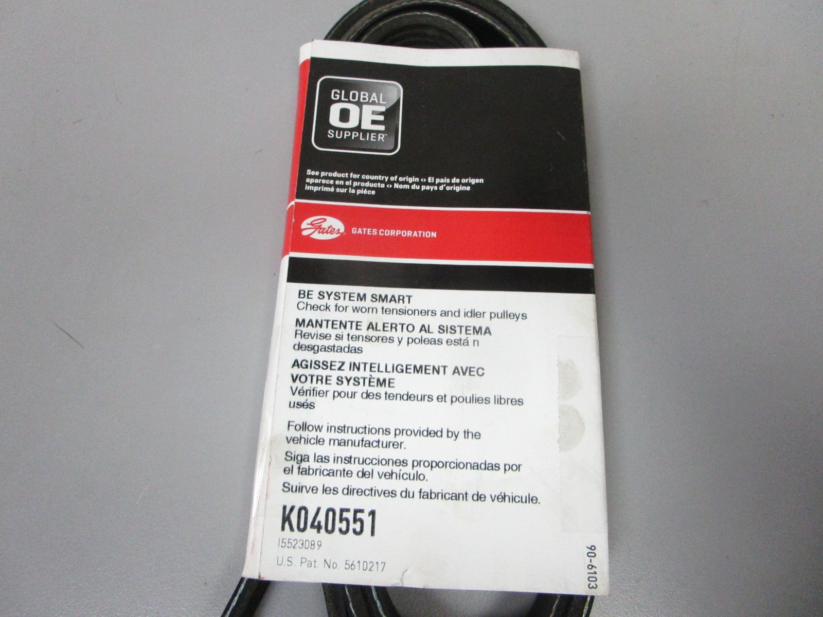 NEW K040551 Gates Micro-V 9/16" x 55 ¾" Serpentine Belt 0720