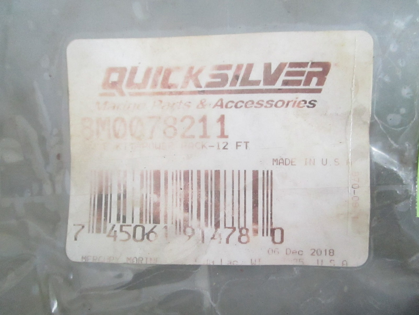 NEW OEM 8M0078211 Mercury Quicksilver 12' Hose Kit 0820