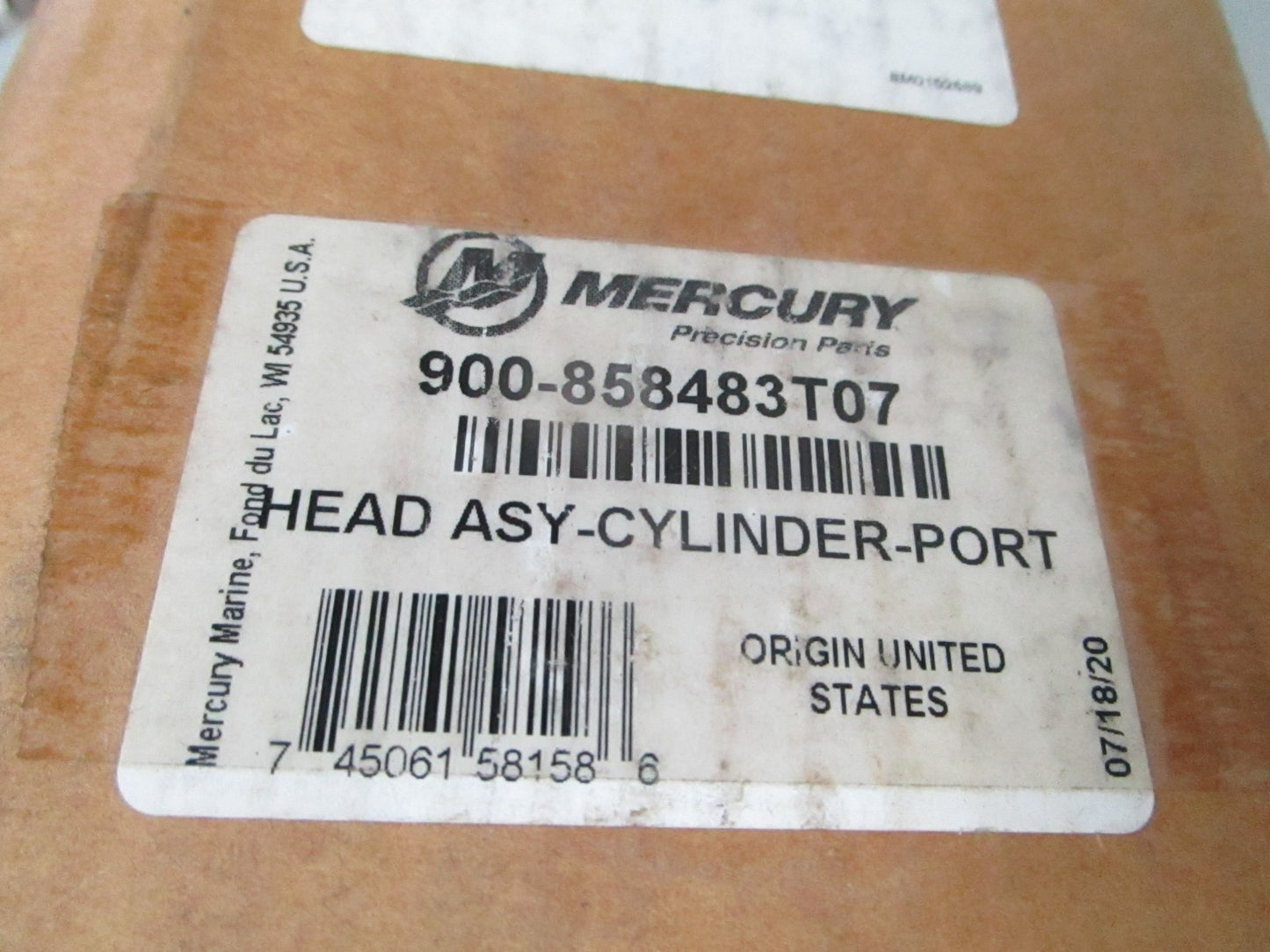 *NEW OEM* 0720 Mercury 200 225 250 DFI Port Cylinder Head 900-858483T07