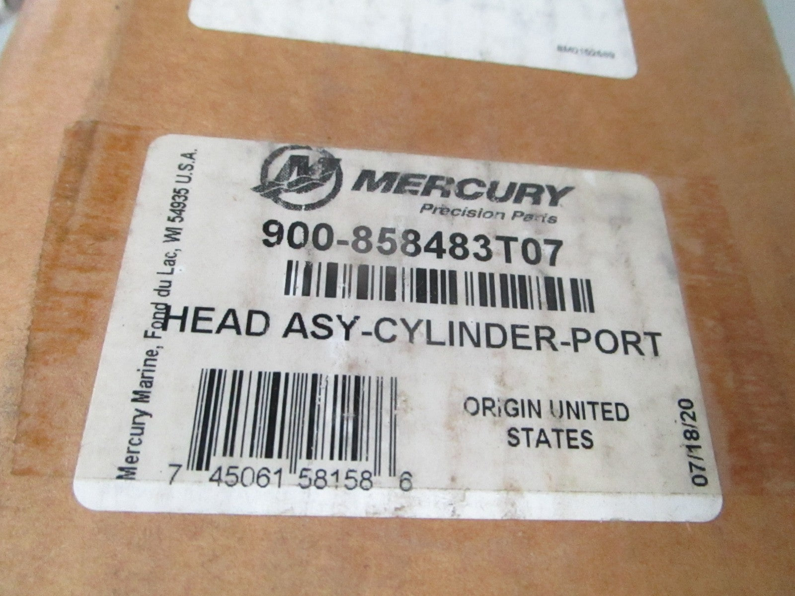 *NEW OEM* 0720 Mercury 200 225 250 DFI Port Cylinder Head 900-858483T07