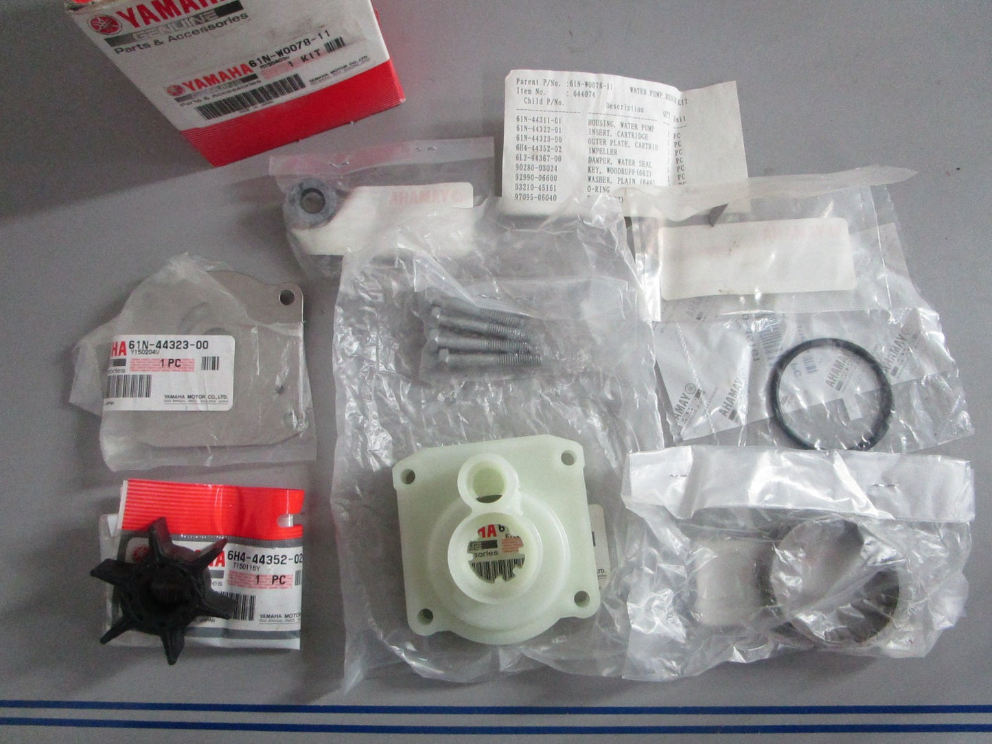 NEW OEM 61N-W0078-11-00 Yamaha Water Pump Repair Kit 0820