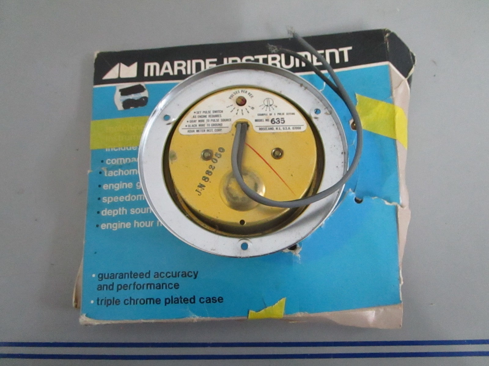 NEW OEM Model 635 Aqua Meter 6000RPM Tachometer 0820