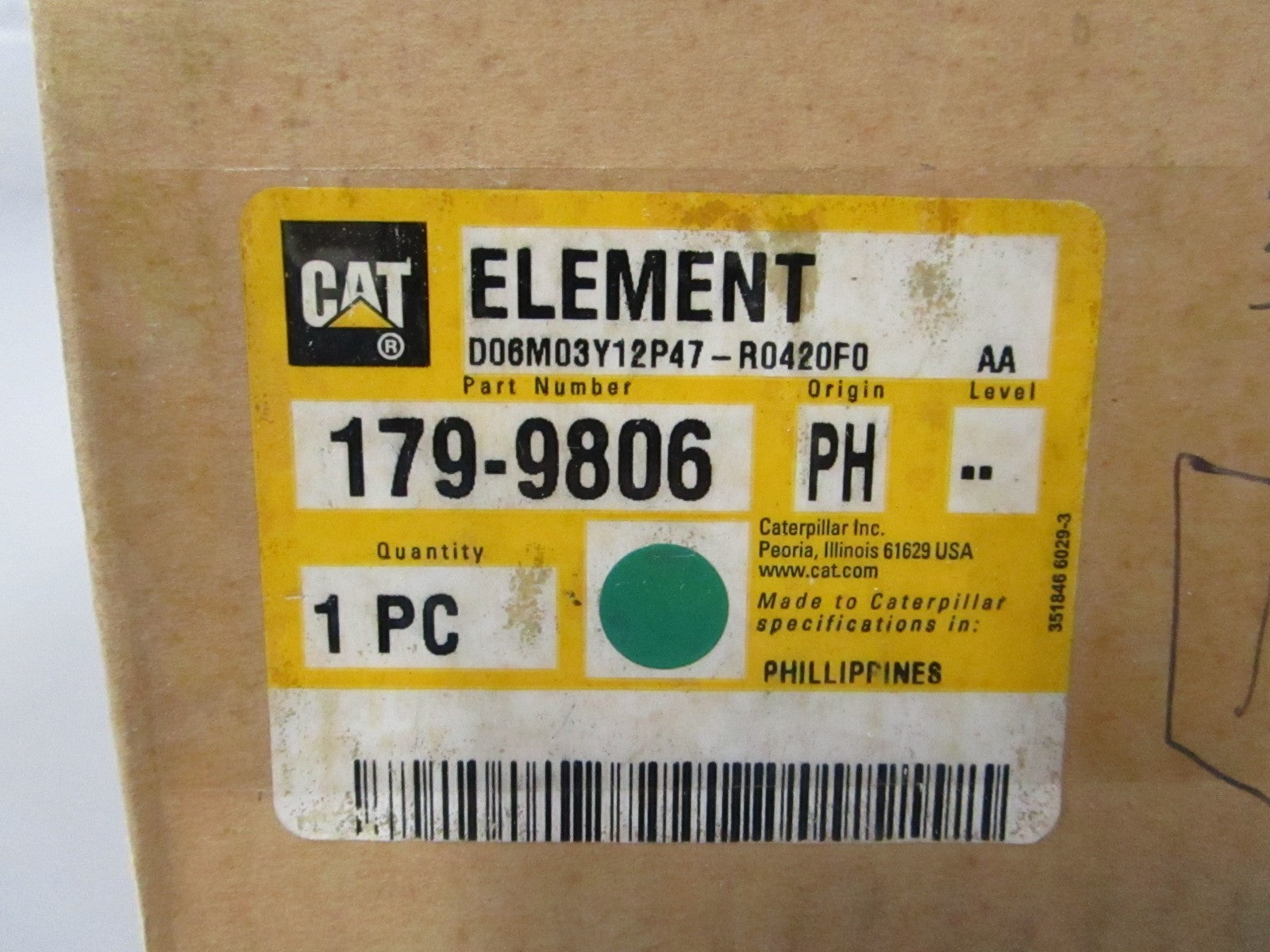 CAT NEW OEM Ultra HE Hydraulic Filter 179-9806 312C 320C 320D 330C NOS 0810