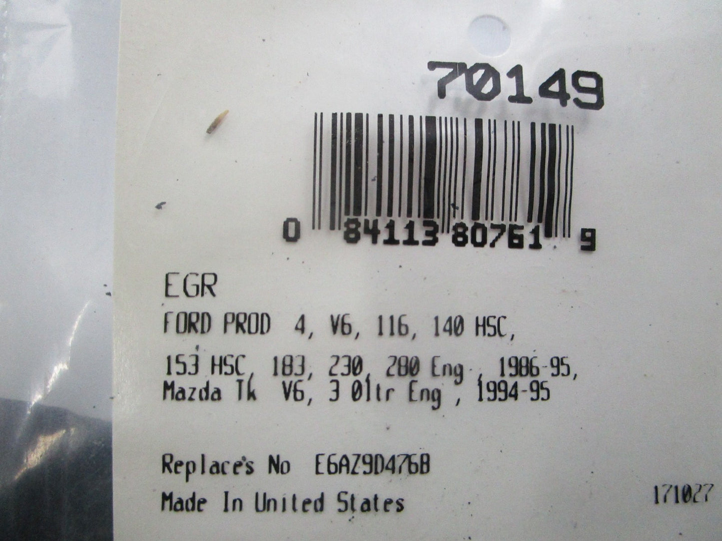 *NEW* 0810 Fel-Pro EGR Gasket 70149