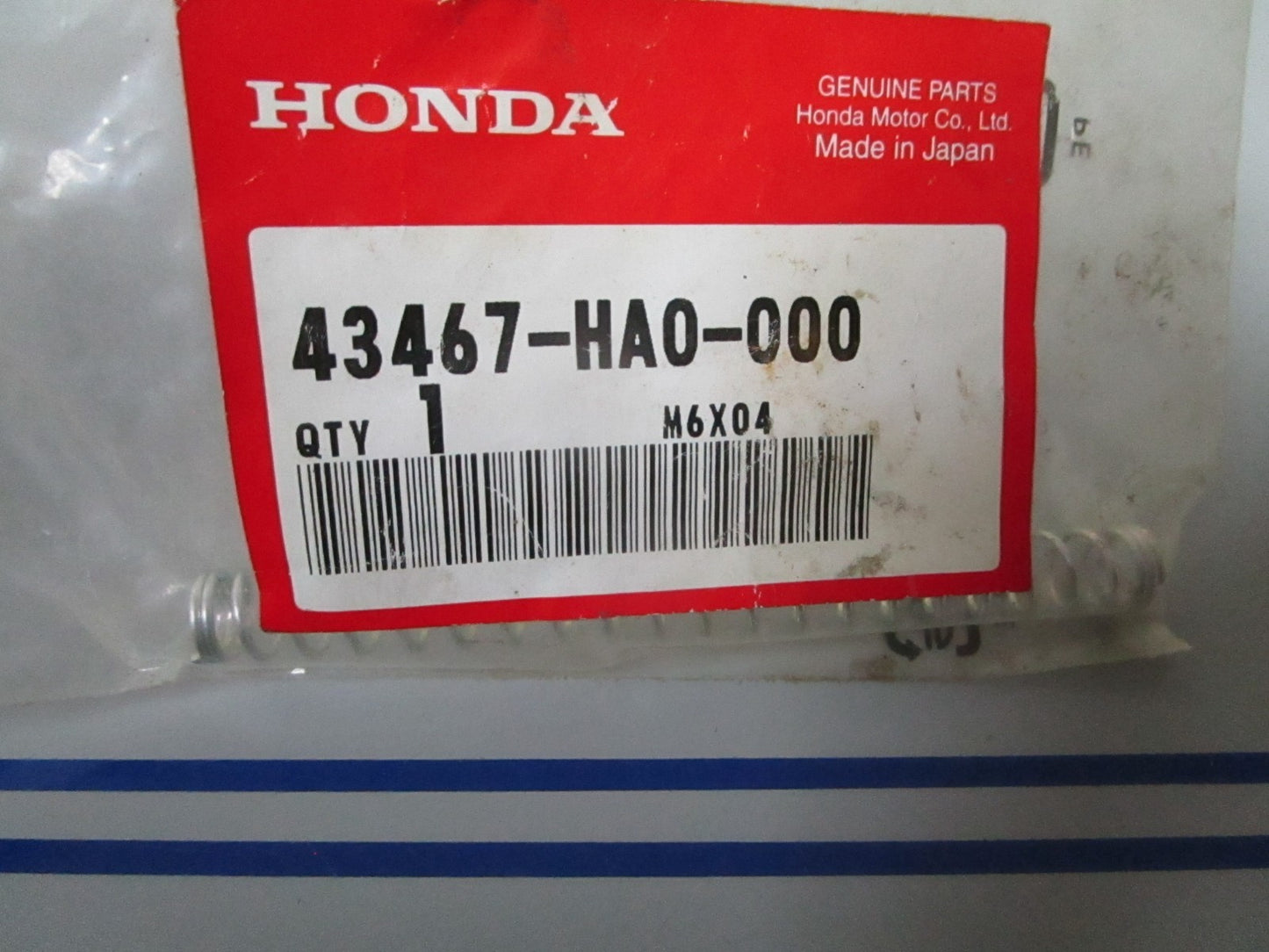 NEW OEM 43467-HA0-000 Honda Rear Brake Rod Spring 0720