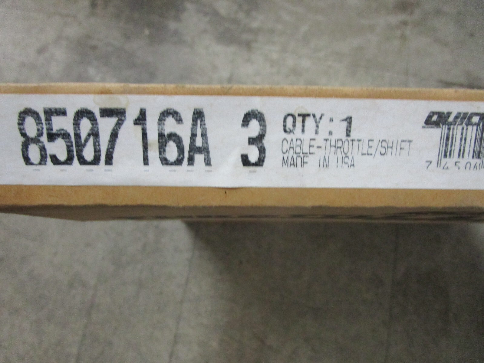 *NEW OEM* 0820 Mercury Quicksilver 3' Throttle & Shift Control Cable 850716A3