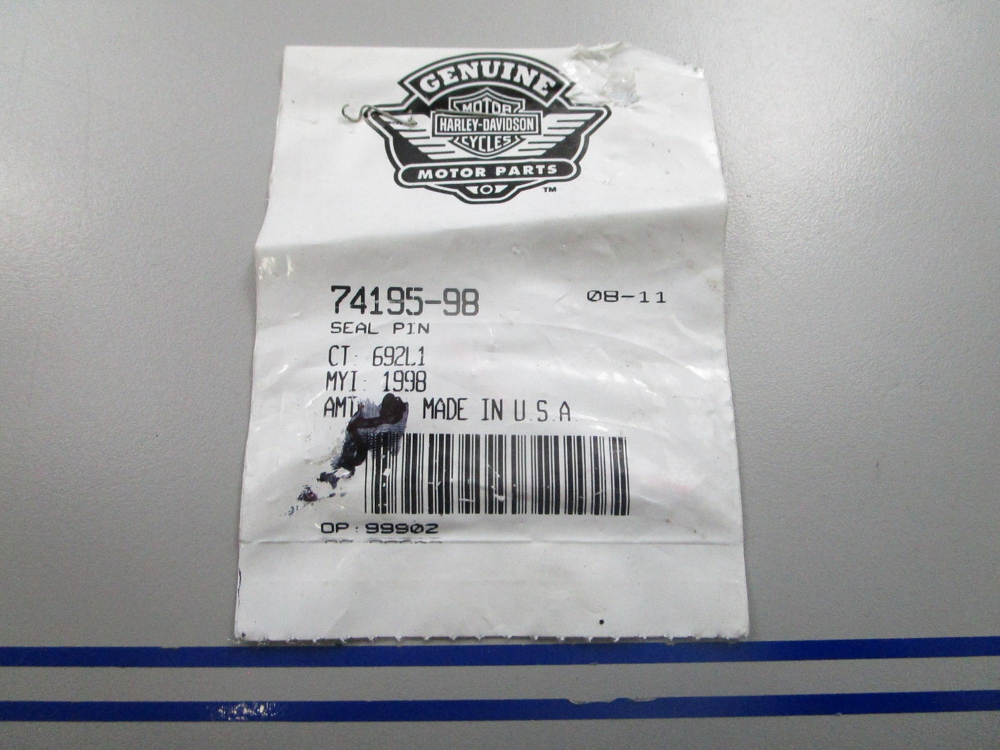 *NEW OEM* (LOT OF 5) 0810 Harley Davidson Seal Pin 74195-98
