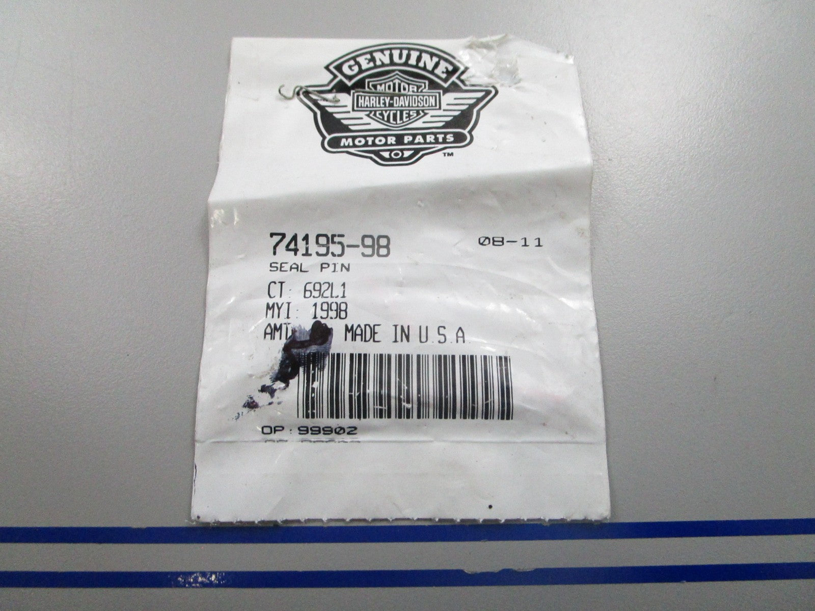 *NEW OEM* (LOT OF 5) 0810 Harley Davidson Seal Pin 74195-98