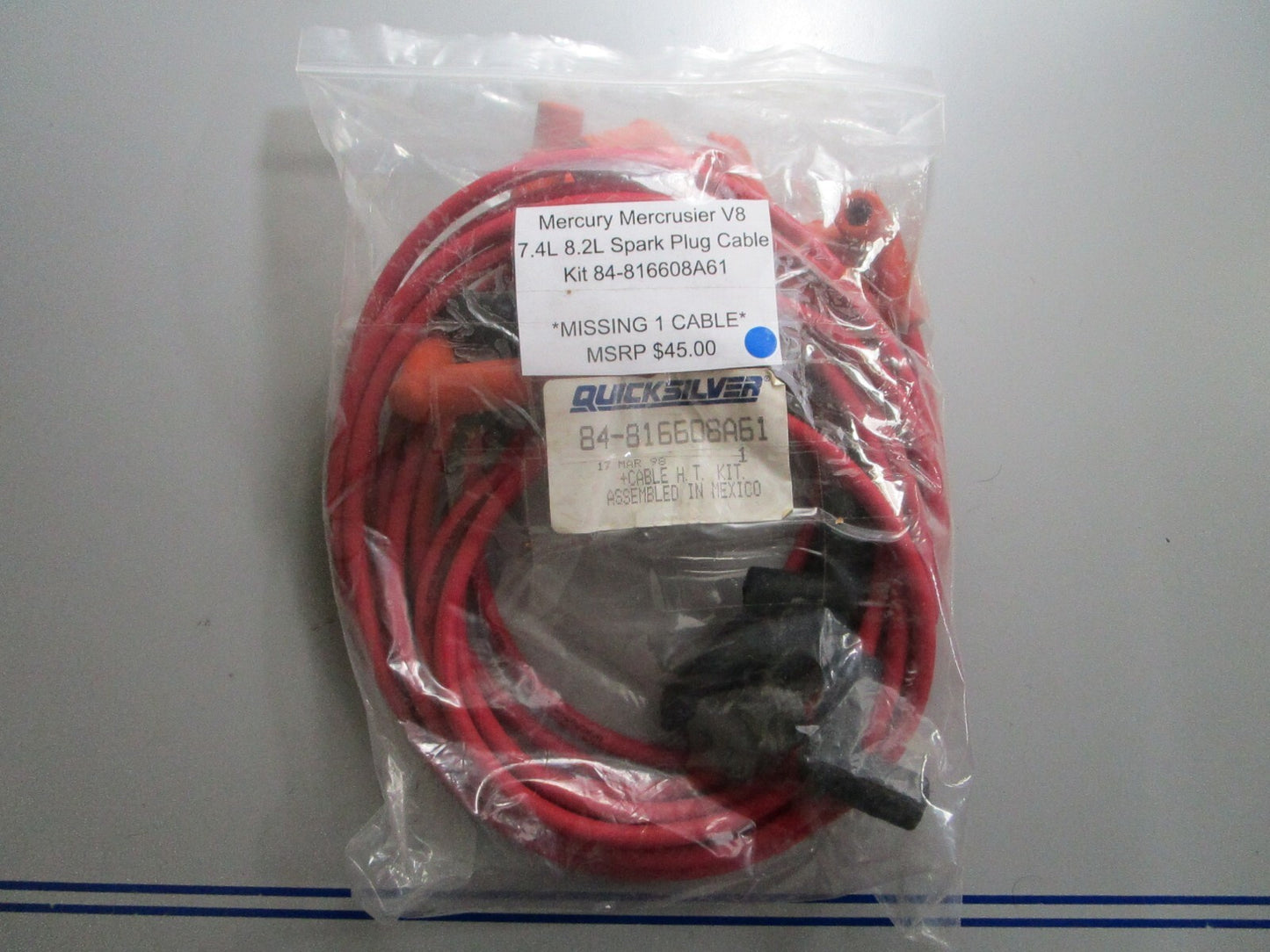 *NEW OEM* 0810 Mercury Quicksilver Spark Plug Cable 84-816608A61 *Missing Cable*