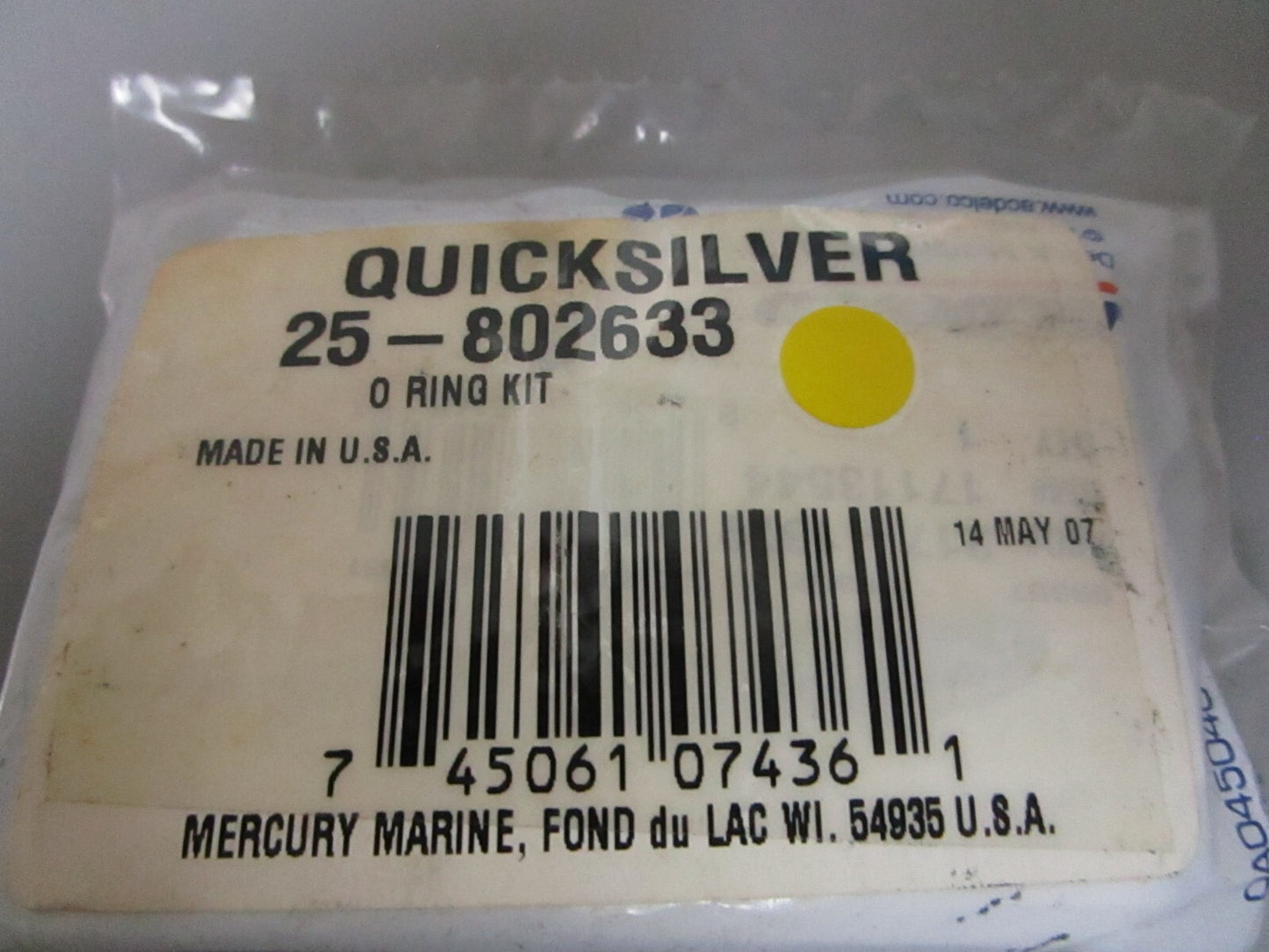*NEW OEM* 0720 Mercury Quicksilver O-Ring Kit 25-802633