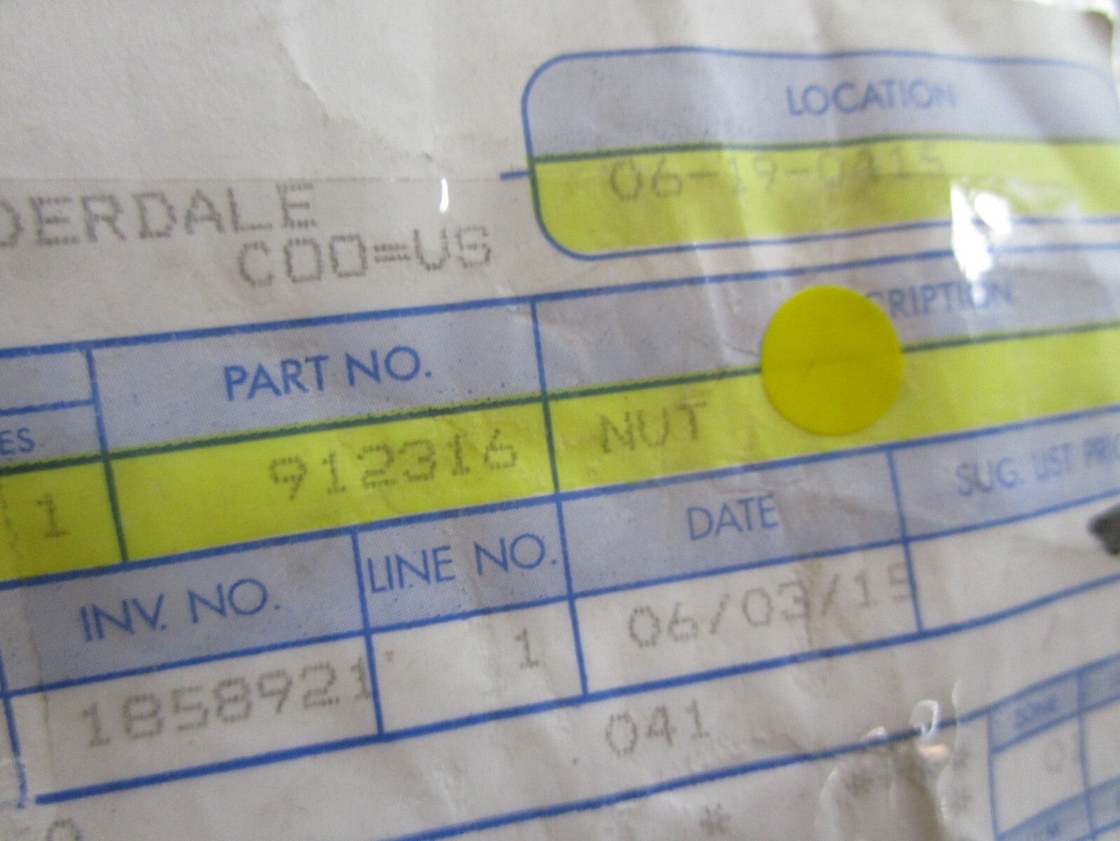 *NEW OEM* 0810 OMC Johnson Evinrude Nut 912316 0912316