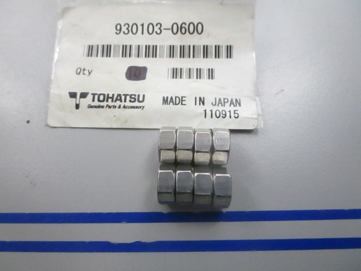 NEW OEM (LOT OF 8) 930103-0600 Tohatsu Nut 0810