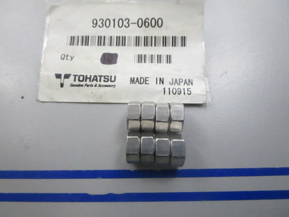 NEW OEM (LOT OF 8) 930103-0600 Tohatsu Nut 0810