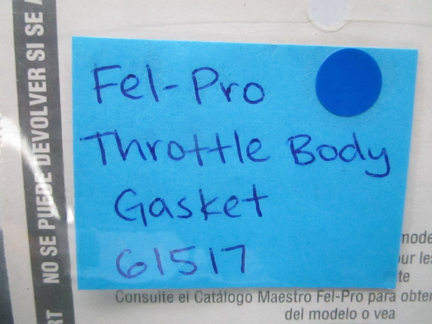 *NEW* 0810 Fel-Pro Throttle Body Gasket 61517