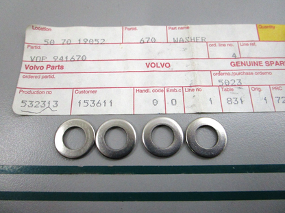 NEW OEM (LOT OF 4) 941670 Volvo Penta Washer 0810