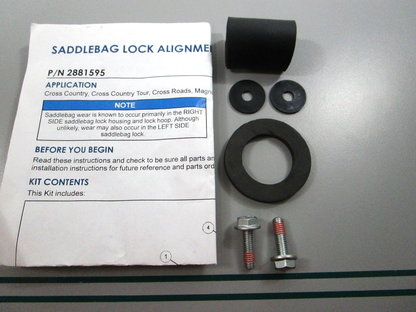 NEW OEM 2881595 Polaris Saddlebag Lock Alignment Kit 0810