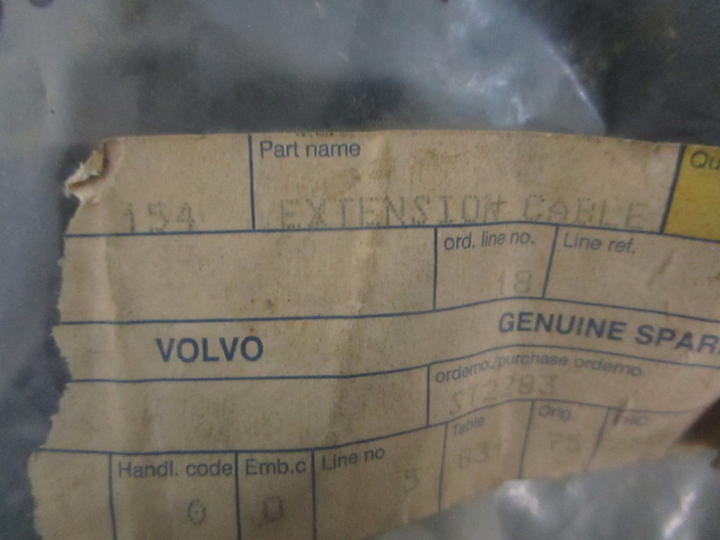NEW OEM 3858154 Volvo Penta Extension Cable 0820