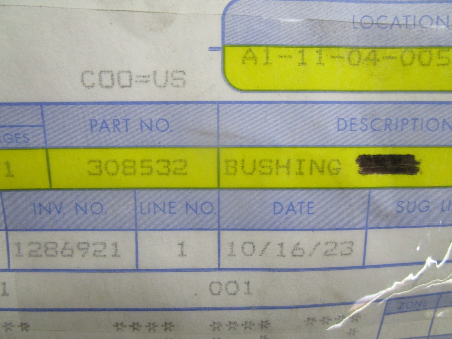 *NEW OEM* 0810 OMC Johnson Evinrude Bushing 308532 0308532