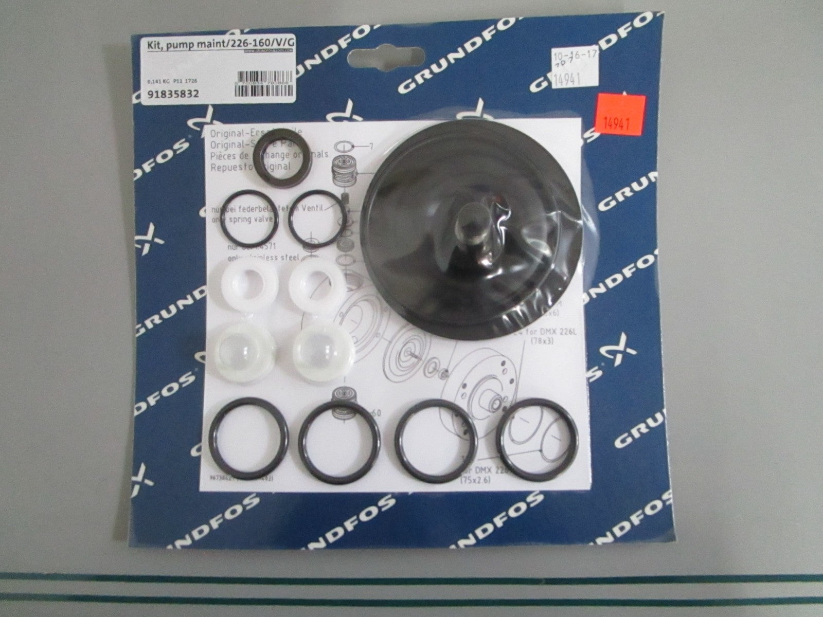 Grundfos 91835832 Pump Maintenance Kit DME 226-160 Viton NOS NEW OEM 0820